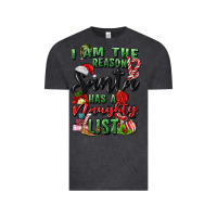 Vintage Black i am the reason santa has a naughty list Vintage Tee - MaliasSmallBusiness