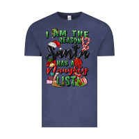 Vintage Denim i am the reason santa has a naughty list Vintage Tee - MaliasSmallBusiness