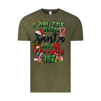 Vintage Olive i am the reason santa has a naughty list Vintage Tee - MaliasSmallBusiness