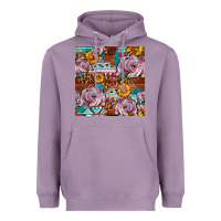 Lavender Western Landrace Pig With Sunflowers Seamless Heavyweight Hoodie - FaDigitalArtStudio
