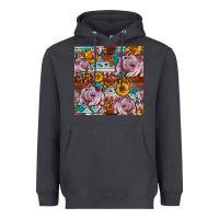 Smoke Western Landrace Pig With Sunflowers Seamless Heavyweight Hoodie - FaDigitalArtStudio
