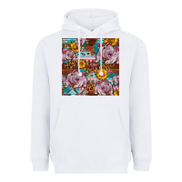 White Western Landrace Pig With Sunflowers Seamless Heavyweight Hoodie - FaDigitalArtStudio