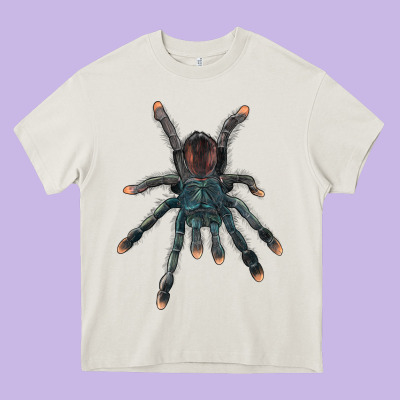 Pink Toe Tarantula Heavy Core Tee Designed By Lillyallendesigns