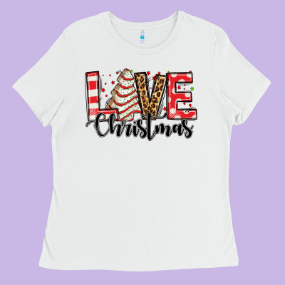 Love Christmas Tree Cake Ladies Tee Designed By Jasminsmagicworld