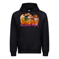 Black Thanks A Latte Autumn Vibes Urban Hoodie - CowhideDigitalArt