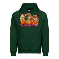 Forest Green Thanks A Latte Autumn Vibes Urban Hoodie - CowhideDigitalArt