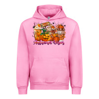 Fuchsia Pink Thanks A Latte Autumn Vibes Urban Hoodie - CowhideDigitalArt