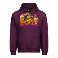 Mauve Wine Thanks A Latte Autumn Vibes Urban Hoodie - CowhideDigitalArt