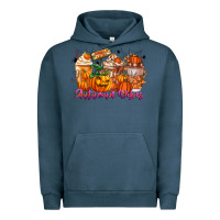 Pigment Midnight Navy Thanks A Latte Autumn Vibes Urban Hoodie - CowhideDigitalArt