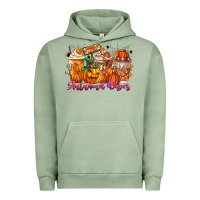 Pigment Oil Green Thanks A Latte Autumn Vibes Urban Hoodie - CowhideDigitalArt