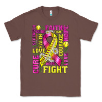 Chestnut breast cancer softball ribbon love cure fight bbs Classic Tee - BundleAndBundleShop