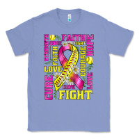 Colony Blue breast cancer softball ribbon love cure fight bbs Classic Tee - BundleAndBundleShop