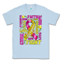 Dusty Blue breast cancer softball ribbon love cure fight bbs Classic Tee - BundleAndBundleShop