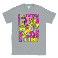 Heather Grey breast cancer softball ribbon love cure fight bbs Classic Tee - BundleAndBundleShop