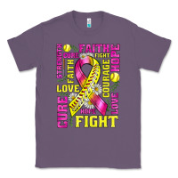 Lavender breast cancer softball ribbon love cure fight bbs Classic Tee - BundleAndBundleShop