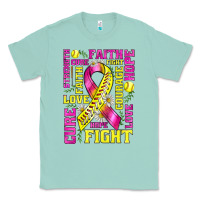 Seafoam breast cancer softball ribbon love cure fight bbs Classic Tee - BundleAndBundleShop