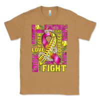 Toasted Coconut breast cancer softball ribbon love cure fight bbs Classic Tee - BundleAndBundleShop