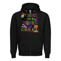 Black this witch can be bribed with chocolate Zipper Hoodie - CowGirlArtShop