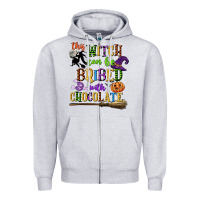 Heather Grey this witch can be bribed with chocolate Zipper Hoodie - CowGirlArtShop