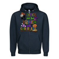 Navy this witch can be bribed with chocolate Zipper Hoodie - CowGirlArtShop