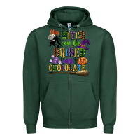 Sports Green this witch can be bribed with chocolate Zipper Hoodie - CowGirlArtShop