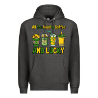 Charcoal Heather All you need is coffee and lucky St. Patrick's Premium Hoodie - HowdyJamesFarm