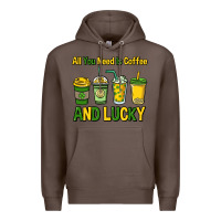 Coffee All you need is coffee and lucky St. Patrick's Premium Hoodie - HowdyJamesFarm