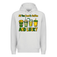 Dove Grey All you need is coffee and lucky St. Patrick's Premium Hoodie - HowdyJamesFarm
