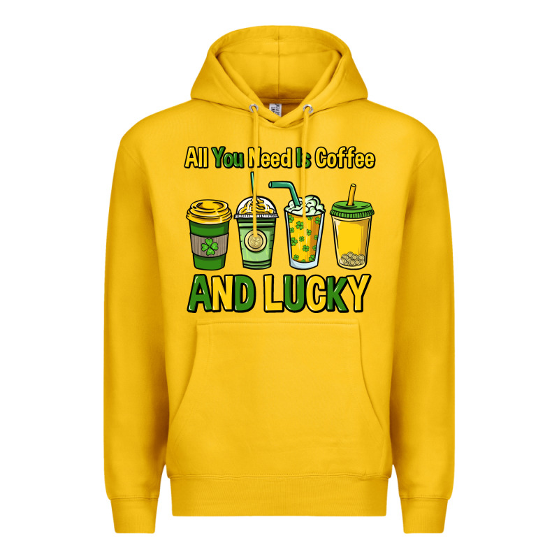 All You Need Is Coffee And Lucky St. Patrick's Premium Hoodie by HowdyJamesFarm | Teevron