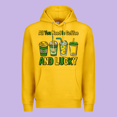 All You Need Is Coffee And Lucky St. Patrick's Premium Hoodie Designed By Howdyjamesfarm
