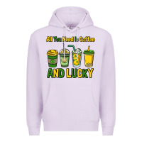 Lilac All you need is coffee and lucky St. Patrick's Premium Hoodie - HowdyJamesFarm