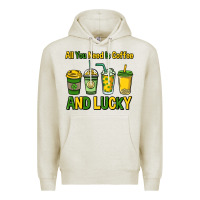 Oatmeal Heather All you need is coffee and lucky St. Patrick's Premium Hoodie - HowdyJamesFarm