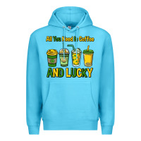 Ocean Blue All you need is coffee and lucky St. Patrick's Premium Hoodie - HowdyJamesFarm