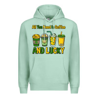 Seafoam All you need is coffee and lucky St. Patrick's Premium Hoodie - HowdyJamesFarm