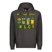 Smoke All you need is coffee and lucky St. Patrick's Premium Hoodie - HowdyJamesFarm