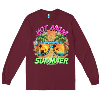 Burgundy hot mom summer Long Sleeve Tee - BarkalooDesign