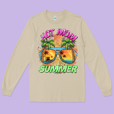 Hot Mom Summer Long Sleeve Tee Designed By Barkaloodesign