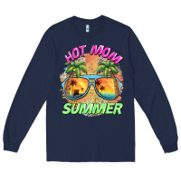 Navy hot mom summer Long Sleeve Tee - BarkalooDesign