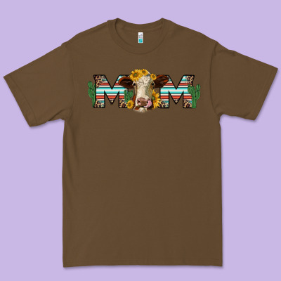 Sunflower Hereford Cattle And Cactus  Mom Premium Tee Designed By Jasminsmagicworld