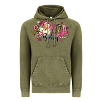 Vintage Olive Santa Baby Pink Christmas Vintage Hoodie - MaliasSmallBusiness