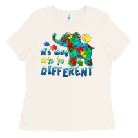 Bone it's okay to be different elephant autism awareness Ladies Tee - BarkalooDesign