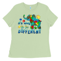 Matcha it's okay to be different elephant autism awareness Ladies Tee - BarkalooDesign