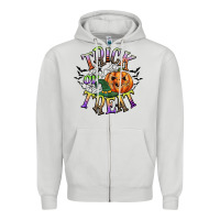 Dove Grey trick or treat Zipper Hoodie - CowGirlArtShop