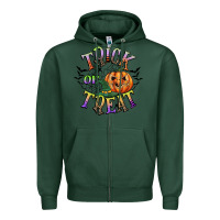 Sports Green trick or treat Zipper Hoodie - CowGirlArtShop
