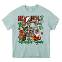 Ho Ho Holy Shit What A Year Christmas Skeleton Heavy Core Tee | Teevron