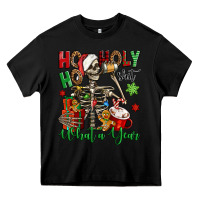 Black ho ho holy shit what a year christmas skeleton Heavy Core Tee - Jasminsmagicworld