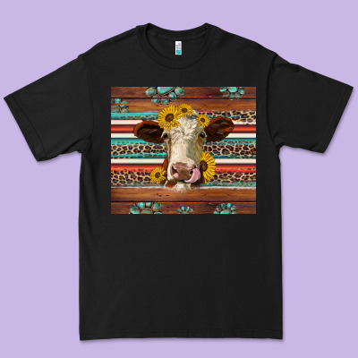 Western Sunflowers Gemstone Heifer Premium Tee Designed By Jasminsmagicworld