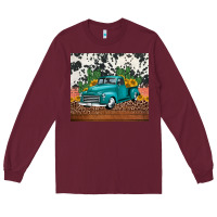 Burgundy western farm truck cactus and sunflowers Long Sleeve Tee - Jasminsmagicworld