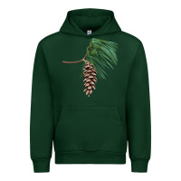 Forest Green white pine cone Urban Hoodie - LillyAllenDesigns