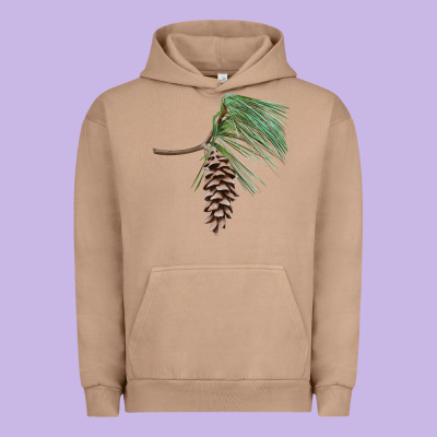 White Pine Cone Urban Hoodie Designed By Lillyallendesigns
